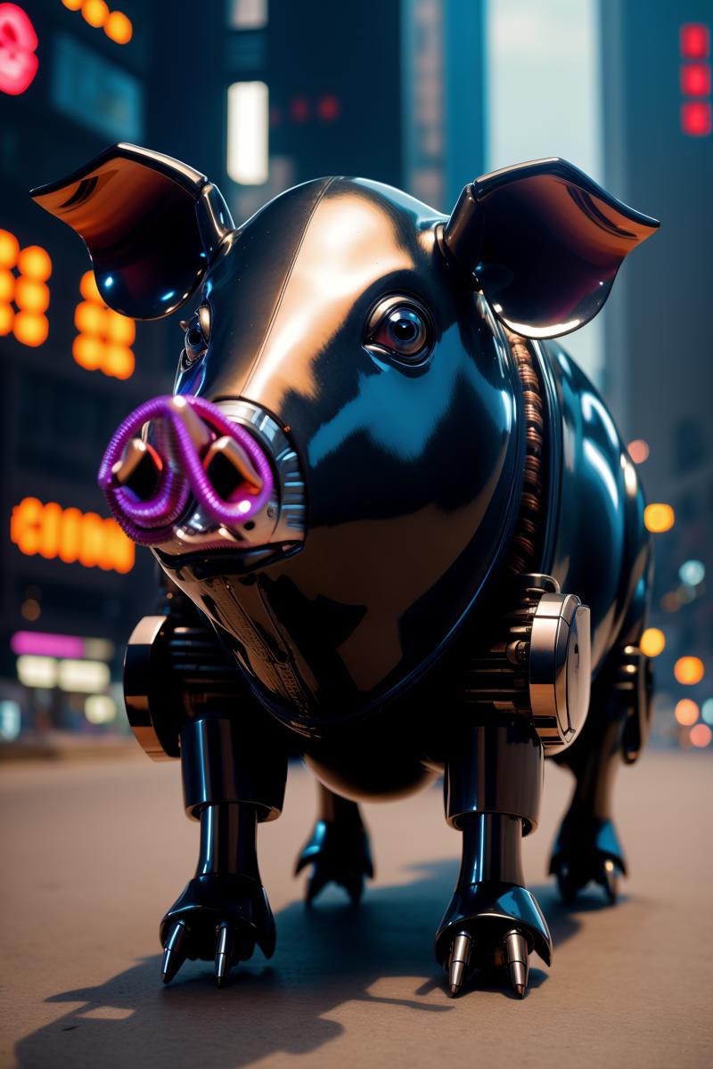 02988-1332239857-sleek black stealth mechanical pig,cyberpunk city in background,.png